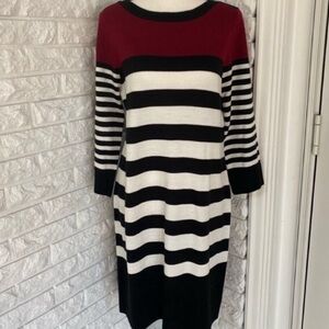 Striped Black and White Mini Dress